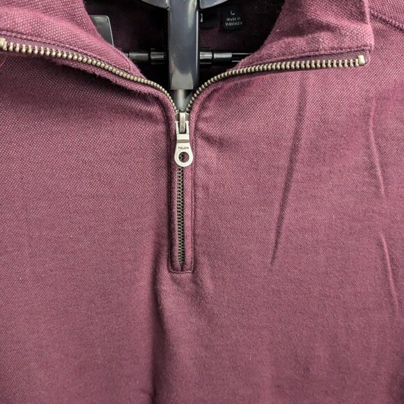 Apt. 9 Men's Burgundy Quarter-Zip Pullover, Size Large - Picture 3 of 11